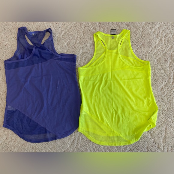 Nike Women’s Running Tank Tops (2), Neon Green and Purple, Size Larges - Picture 2 of 8